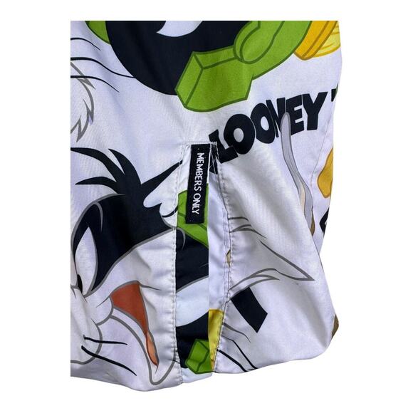 Members Only LOONEY TUNES Jacket Kids Size 18 White Mesh Lining Windbreaker Coat - Picture 4 of 16